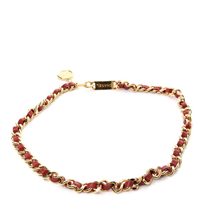 Chanel Lambskin Chain CC Medallion Belt Red Gold 2 of 3
