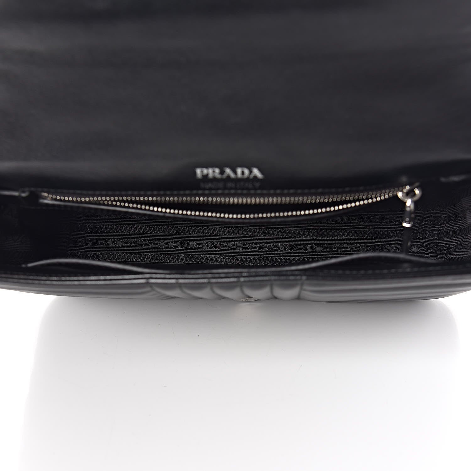 Prada Soft Calfskin Impunture Diagramme Medium Chain Flap Shoulder Bag Black 5 of 8