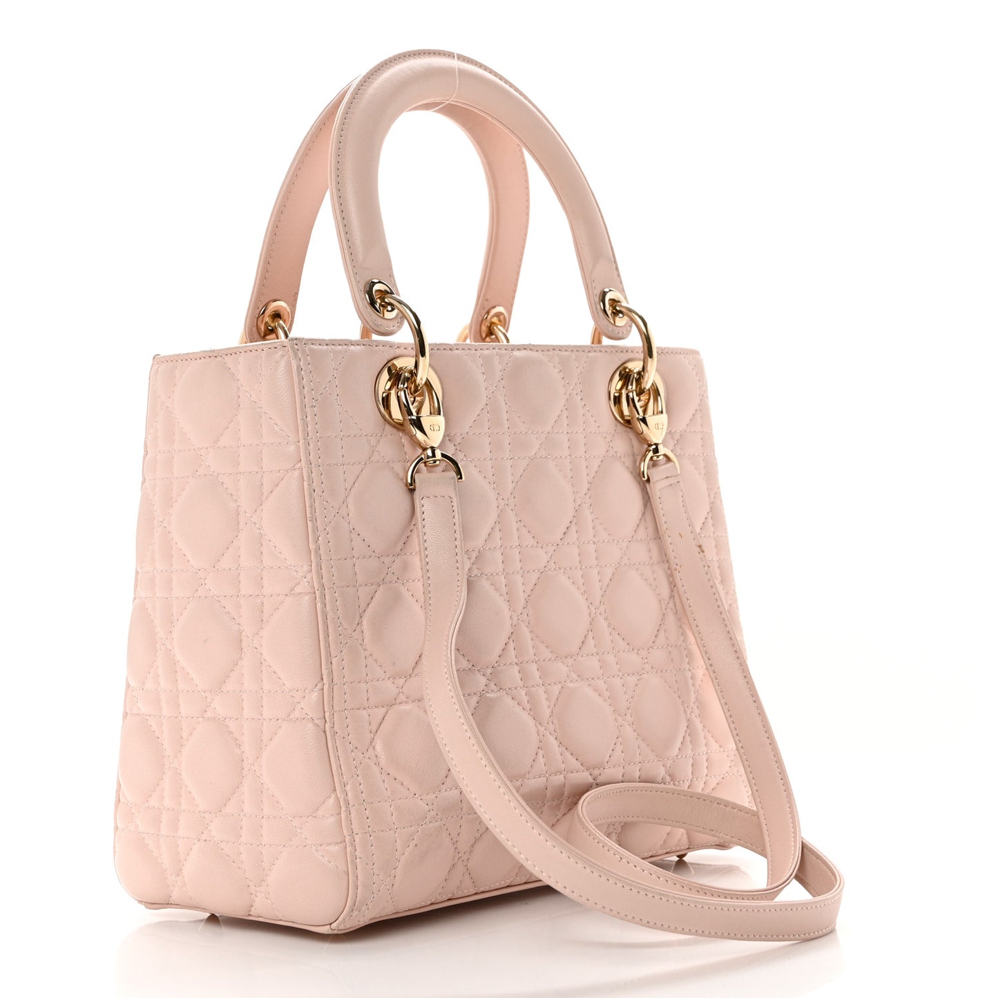 Lambskin Cannage Medium Lady Dior Light Pink