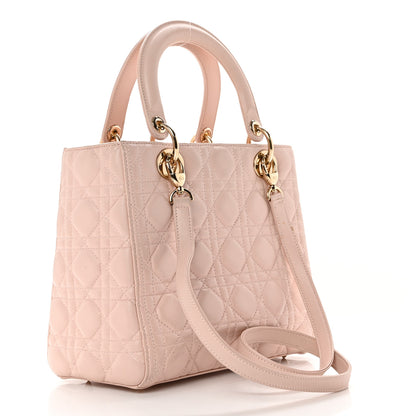 Christian Dior Lambskin Cannage Medium Lady Dior Light Pink 3 of 13