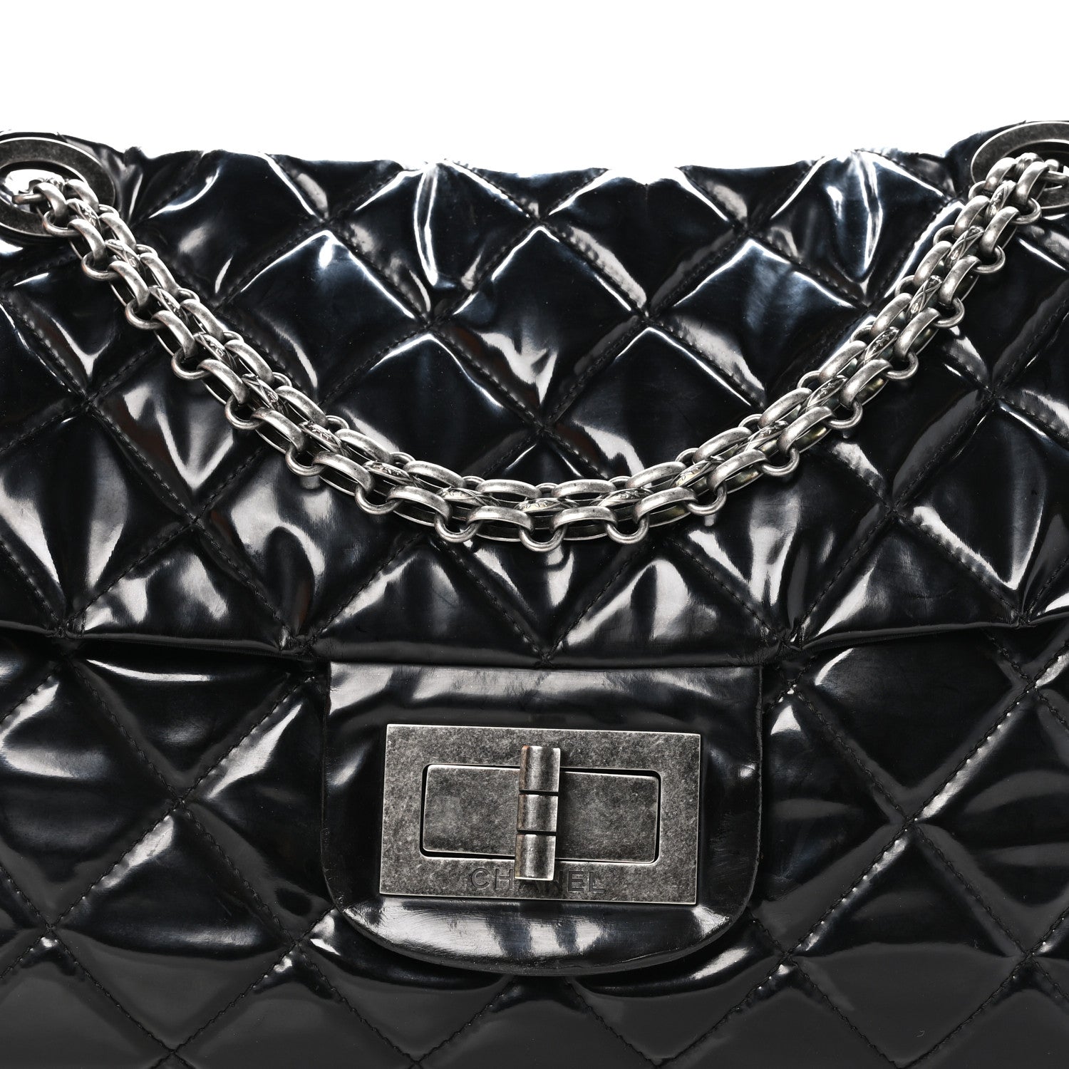 Chanel Vinyl Quilted XXL Reissue Flap Black 8 of 10