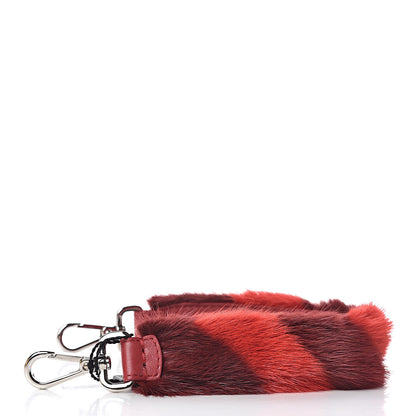 Fendi Vitello Dolce Mink Fur Pequin Mini Strap You Scarlet Cosmo Fragola 2 of 7