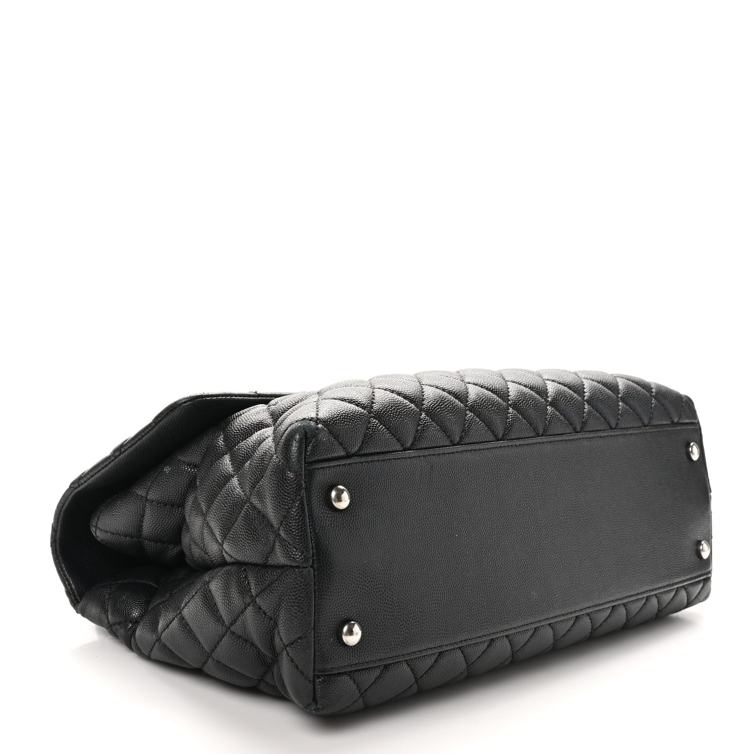 Chanel Caviar Lizard Quilted Medium Coco Handle Flap Black 4 of 10