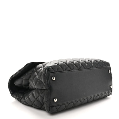 Chanel Caviar Lizard Quilted Medium Coco Handle Flap Black 4 of 10