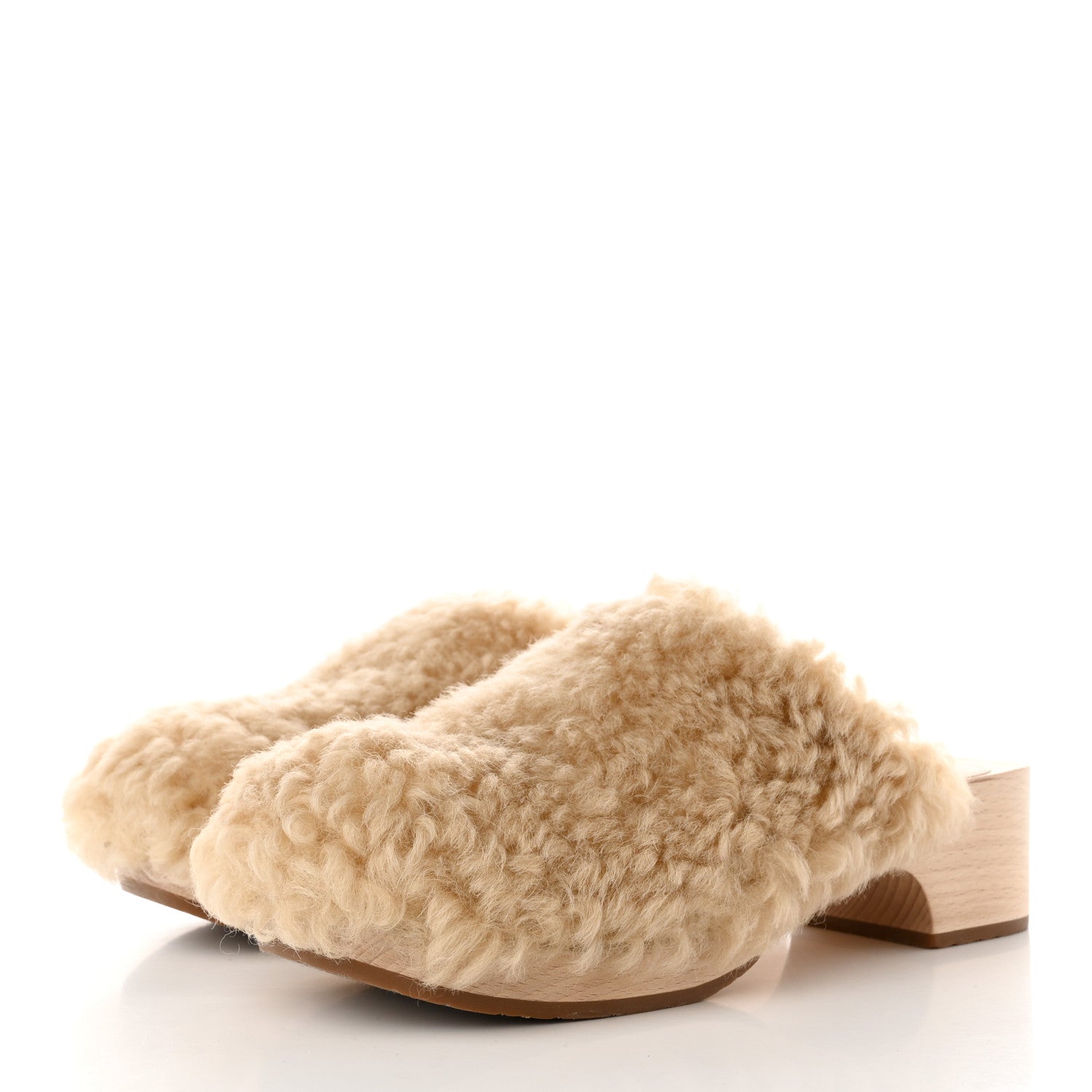 Chanel Shearling Lambskin Clogs 41 Beige 3 of 11