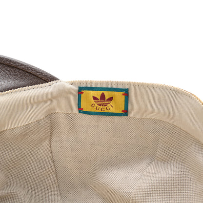 Gucci X ADIDAS Crystal Monogram Textured Dollar Calfskin Trefoil Embroidered Stefanos Baseball Hat 58 Mid Natural New Acero 8 of 14