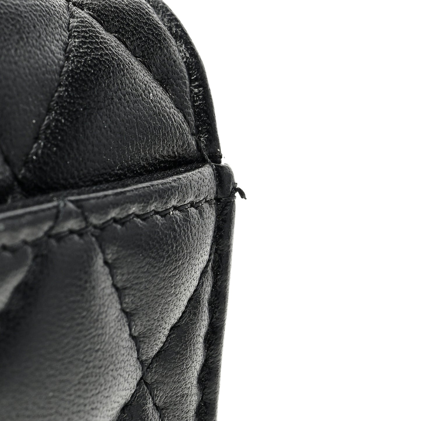 Lambskin Quilted Flap Card Holder Wallet So Black