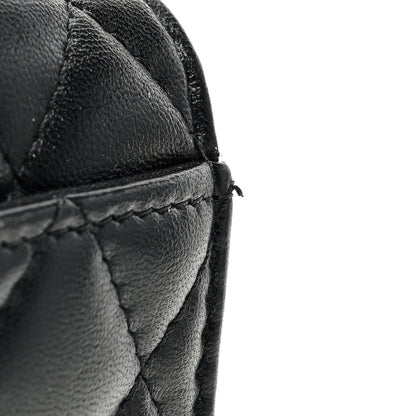 Chanel Lambskin Quilted Flap Card Holder Wallet So Black 8 of 9