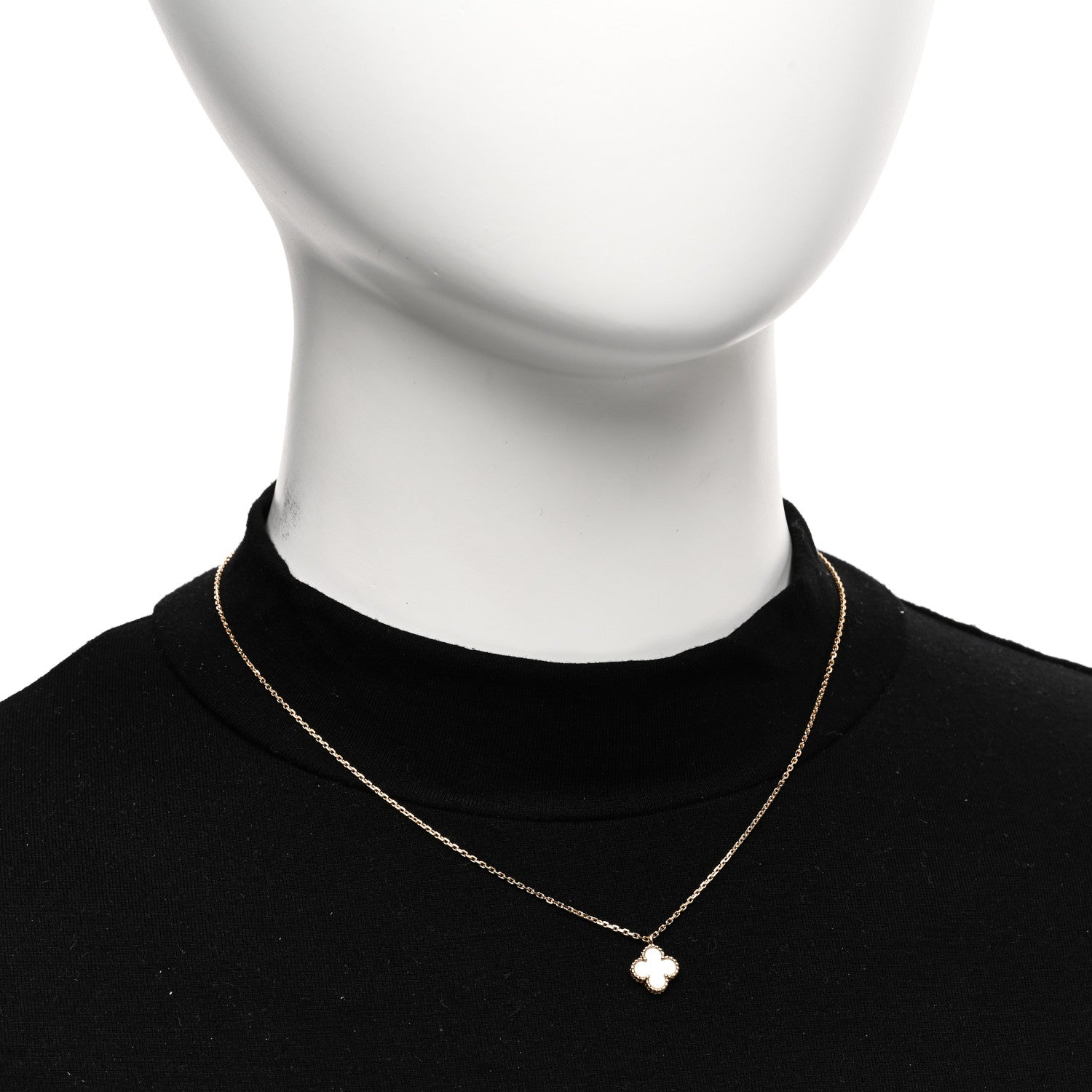 Van Cleef & Arpels 18K Yellow Gold Mother of Pearl Sweet Alhambra Pendant Necklace 2 of 6