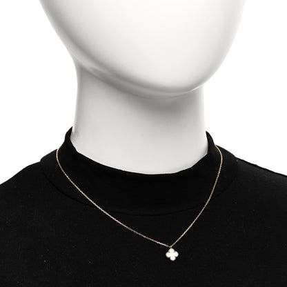 Van Cleef & Arpels 18K Yellow Gold Mother of Pearl Sweet Alhambra Pendant Necklace 2 of 6