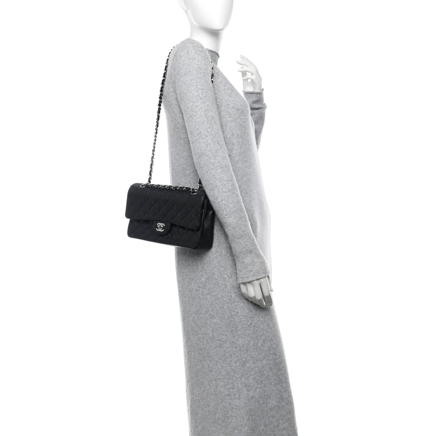 Chanel Caviar Quilted Medium Double Flap Black 2 of 11