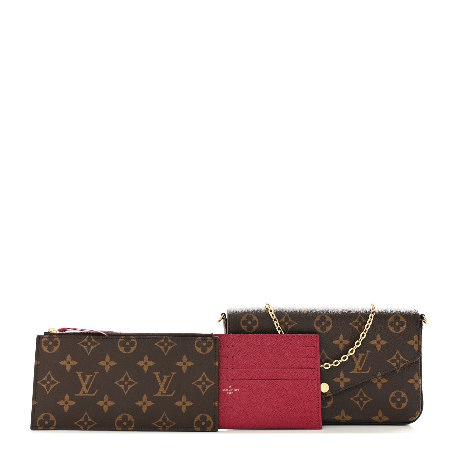 Louis Vuitton LOUIS VUITTON Monogram Pochette Felicie Chain Wallet Fuchsia 3 of 10
