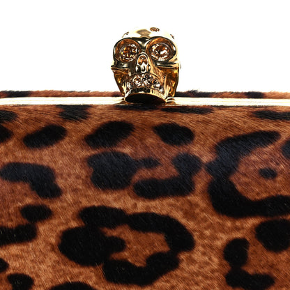 Alexander McQueen Calf Hair Leopard Print Skull Box Clutch 13 of 13