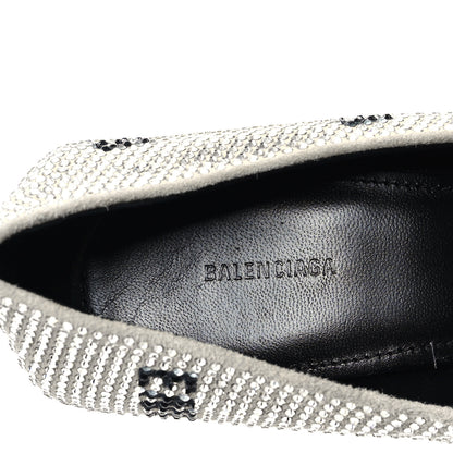 Balenciaga Strass Allover Logo Square Knife 110mm Pumps 37.5 Crystal Black 8 of 11