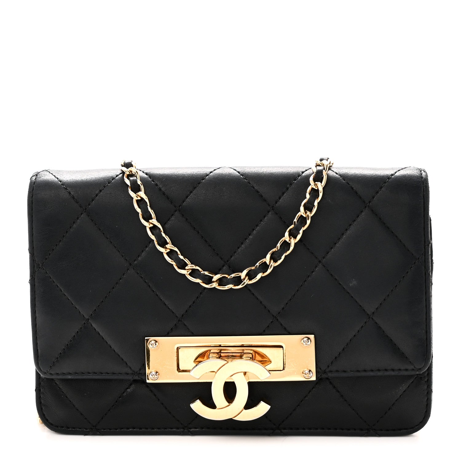 Chanel Lambskin Quilted Golden Class Wallet on Chain WOC Black 1 of 10