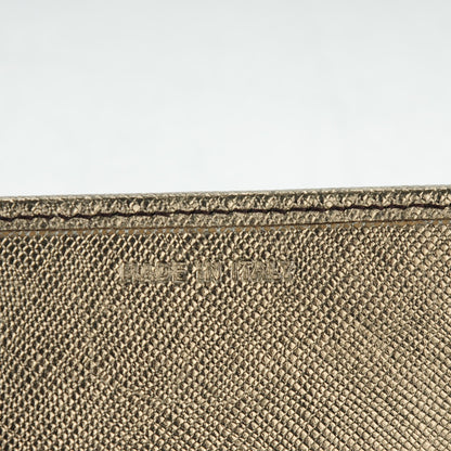 Prada Saffiano Metal Continental Flap Wallet Piombo 7 of 7