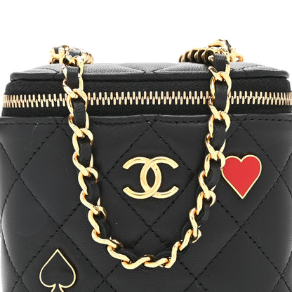 Chanel Lambskin Quilted Enamel Coco Casino Mini Vanity Case With Chain Black 9 of 11