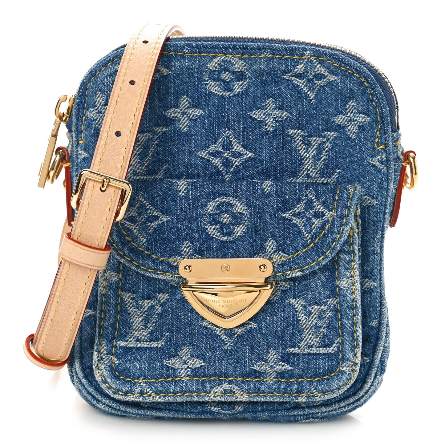 Monogram Denim Camera Bag Blue