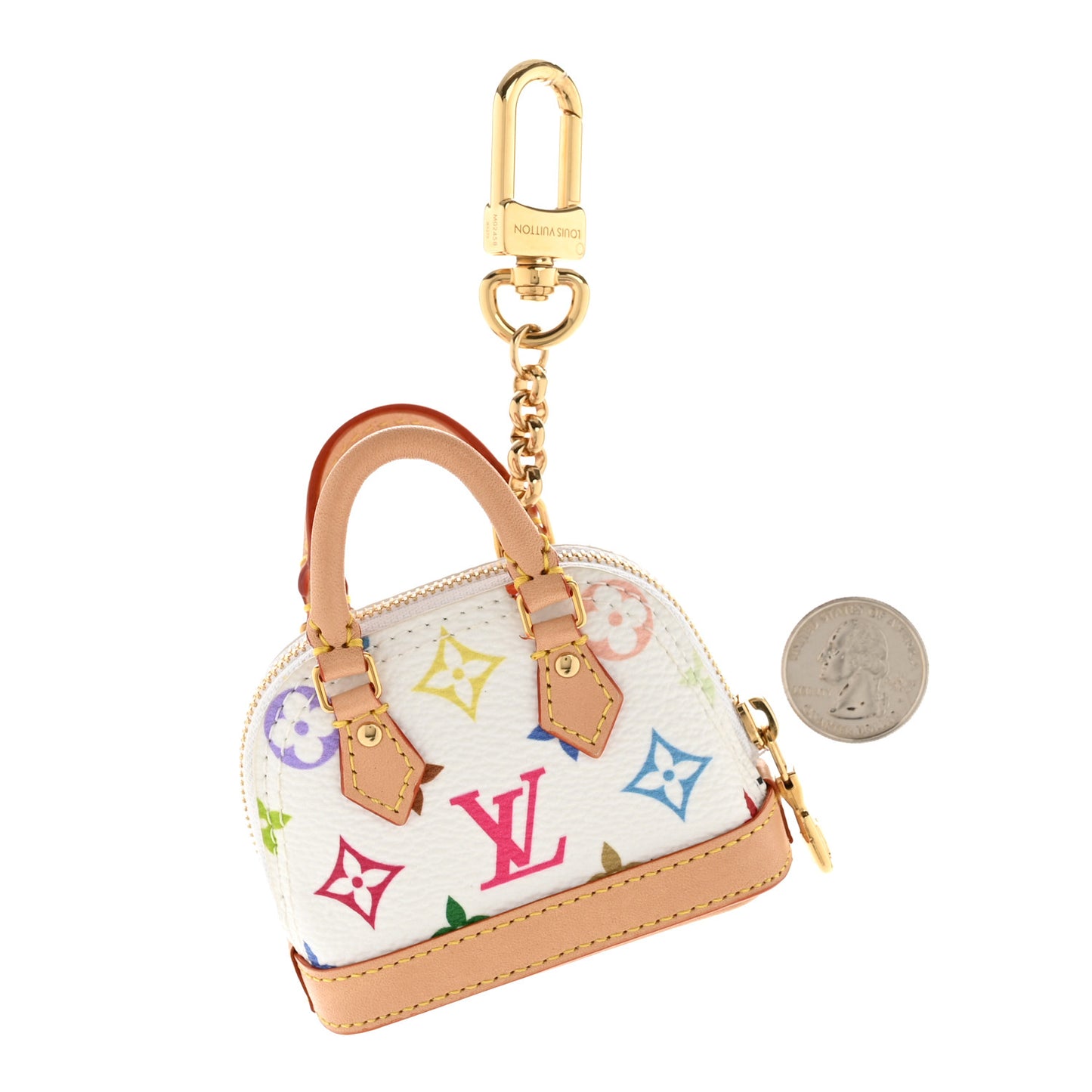 LV x TM Monogram Multicolor Micro Alma Bag Charm White