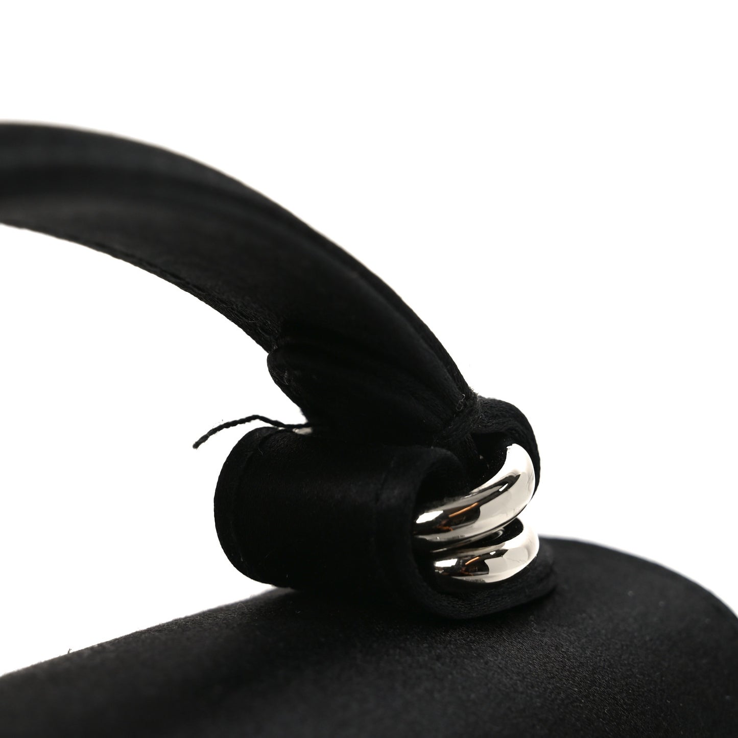 Satin Crystal Bow Top Handle Black
