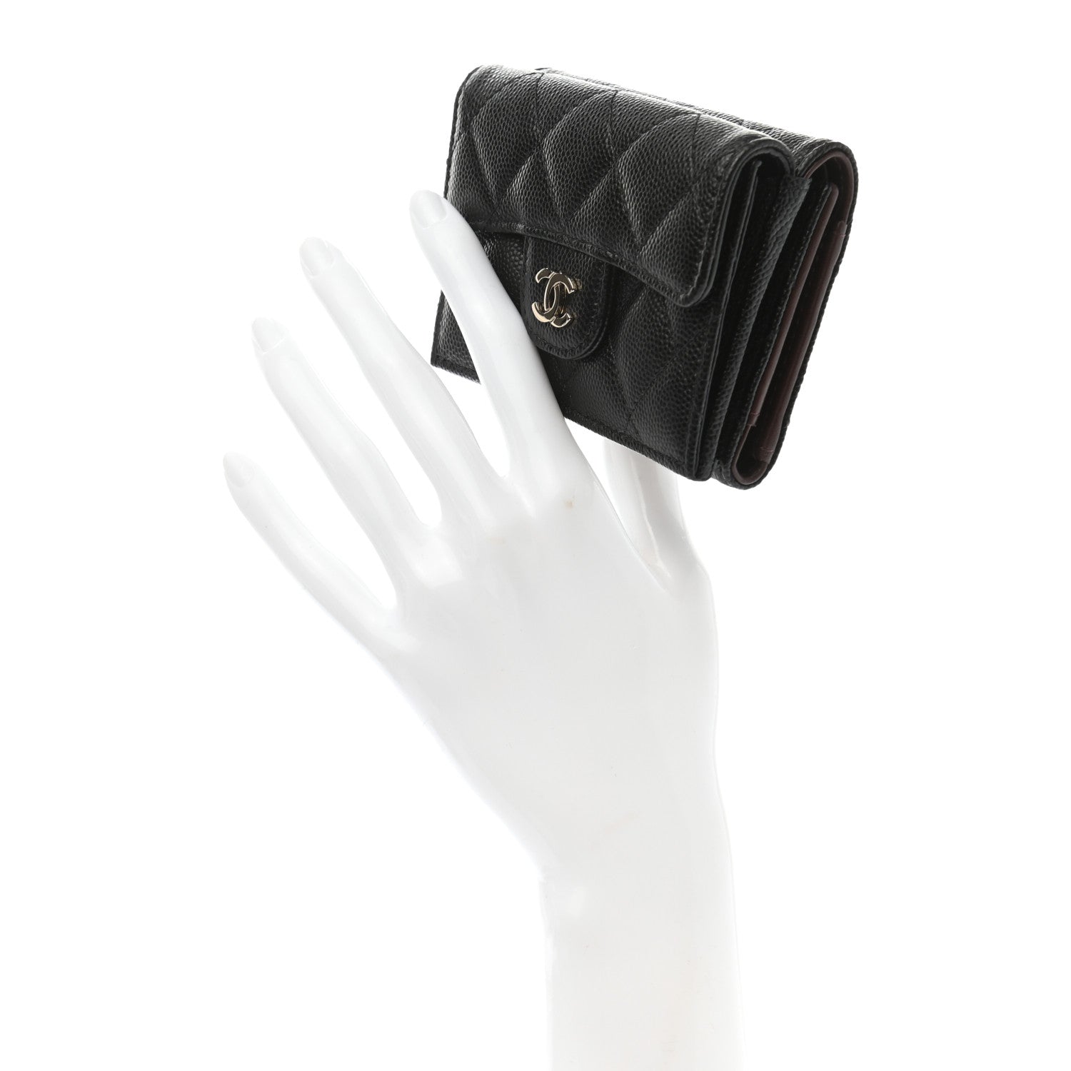 Chanel Caviar Quilted Double Flap Wallet Black 2 of 9
