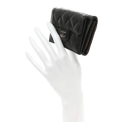 Chanel Caviar Quilted Double Flap Wallet Black 2 of 9