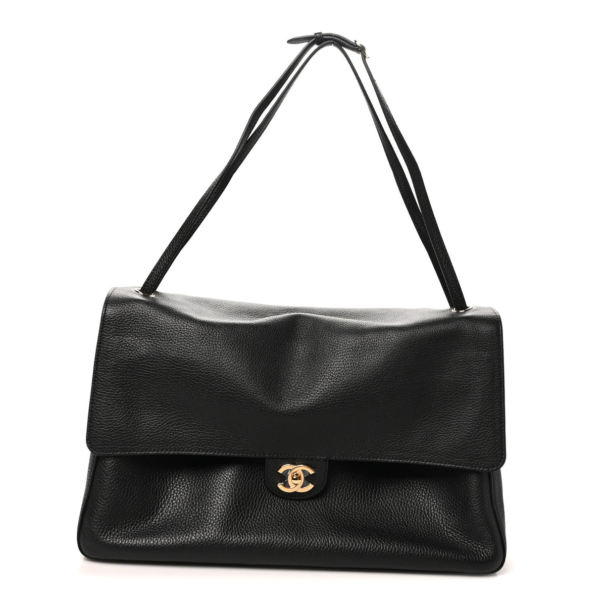 Grained Calfskin Souplissimo Maxi Flap Black