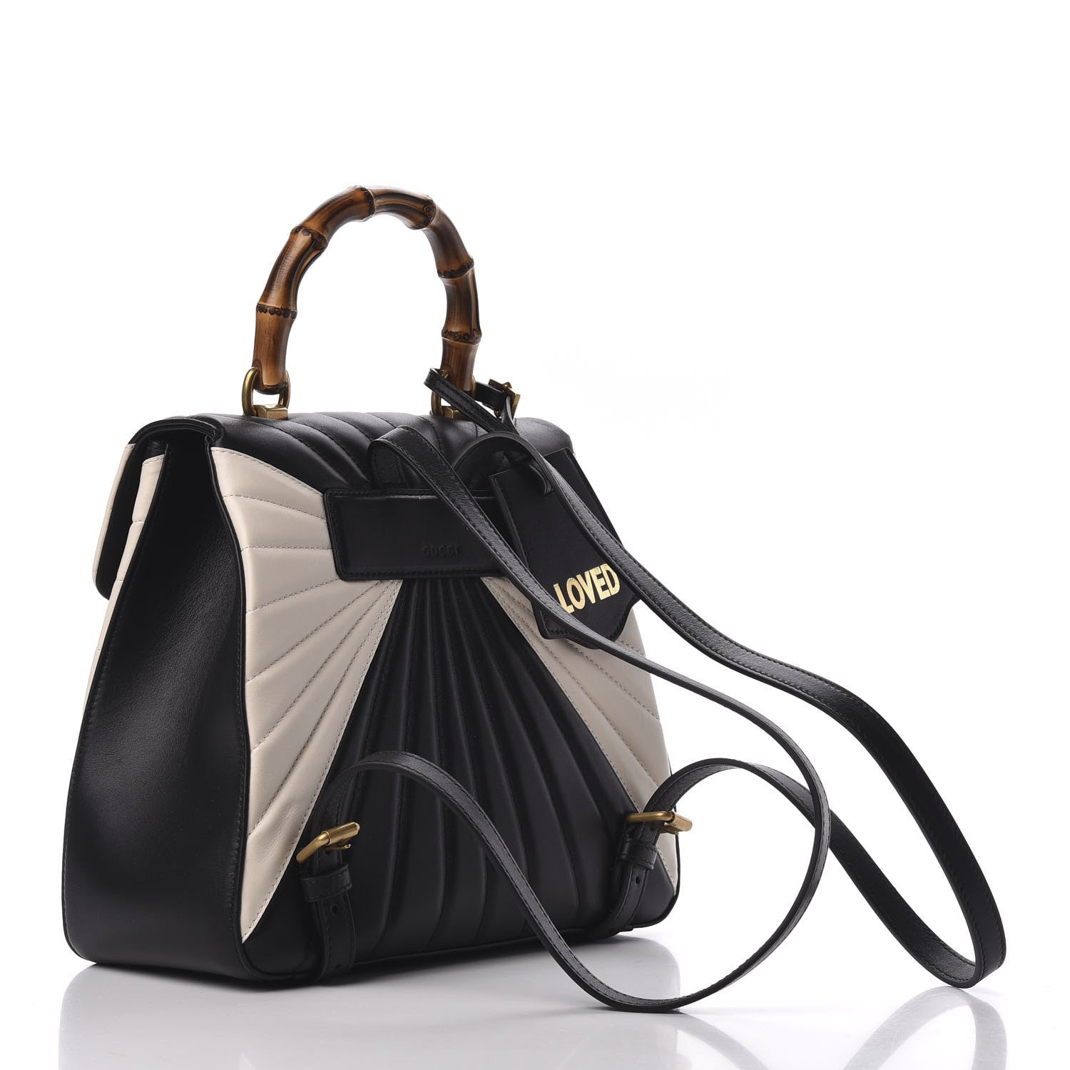 Gucci Calfskin Bamboo Trapuntata Queen Margaret Backpack Mystic White Black 2 of 7