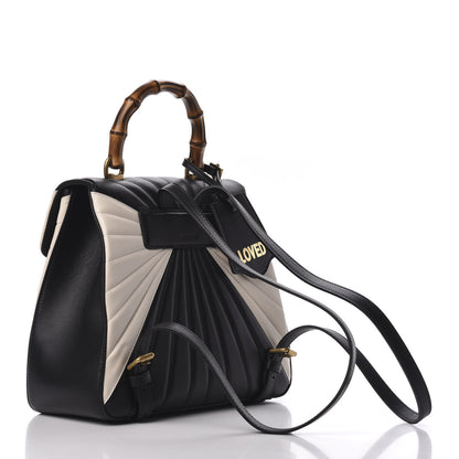 Gucci Calfskin Bamboo Trapuntata Queen Margaret Backpack Mystic White Black 2 of 7