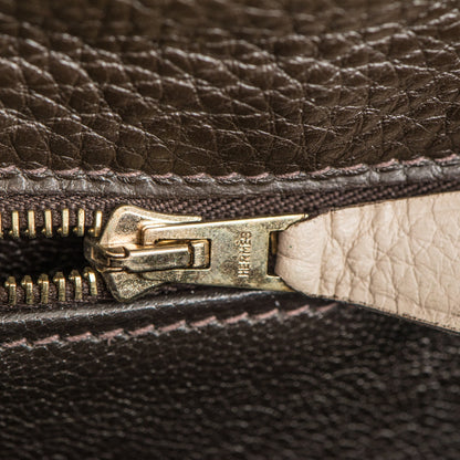 Hermes Taurillon Clemence Tri-Color Kelly Retourne 35 Tabac Camel Ebene Parchemin 21 of 26