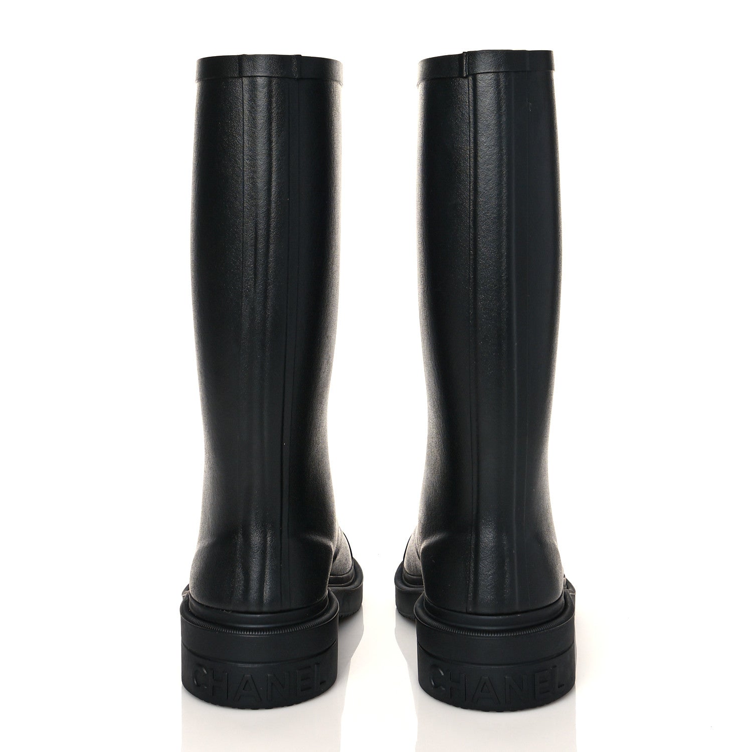 Chanel Caoutchouk CC High Boots 36 Black 5 of 9