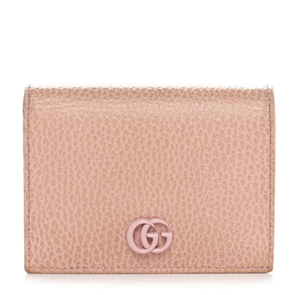 Gucci Dollar Calfskin Enamel Monochrome GG Marmont Card Case Perfect Pink 1 of 11