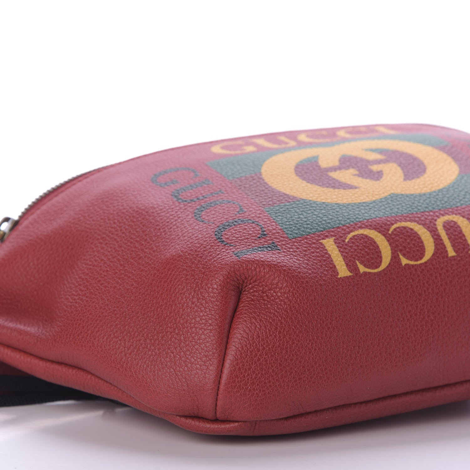 Gucci Grained Calfskin Logo Belt Bag Hibiscus Red 6 of 9