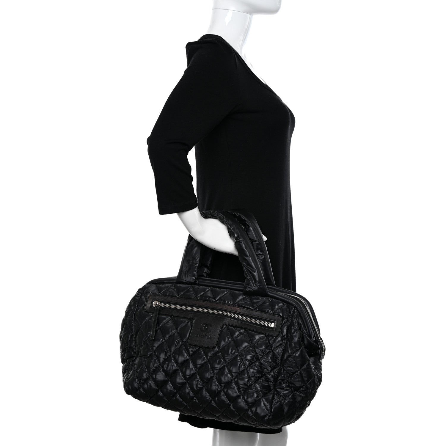 Chanel Nylon Quilted Medium Coco Cocoon Tote Black 2 of 11