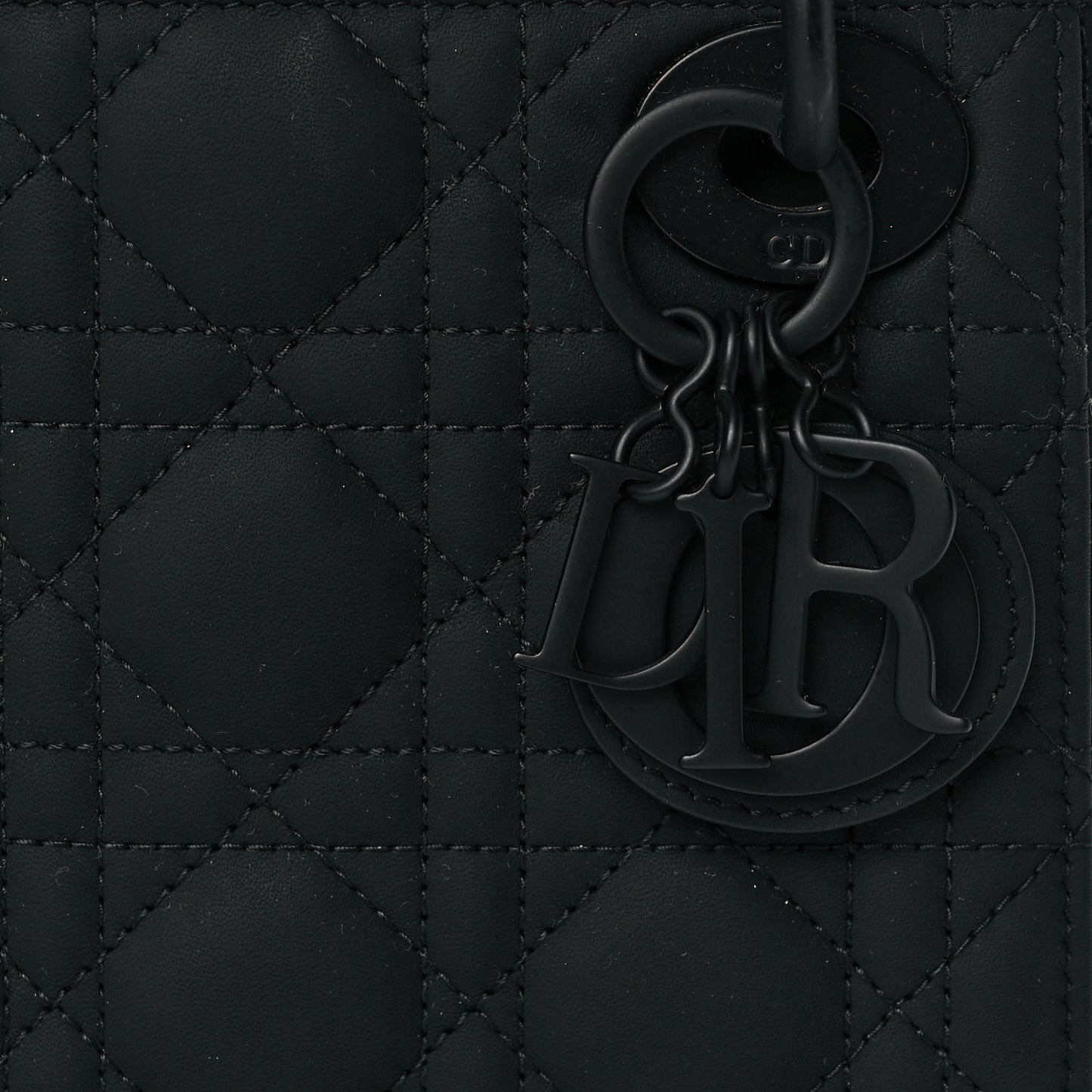 Ultra Matte Calfskin Cannage Mini Lady Dior Black