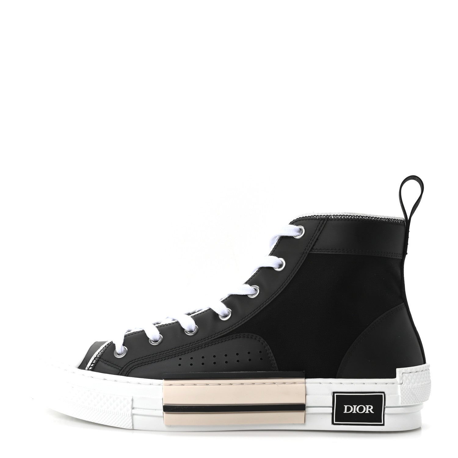 Christian Dior Nylon Calfskin Mens B23 High Top Sneakers 42 Black 1 of 9