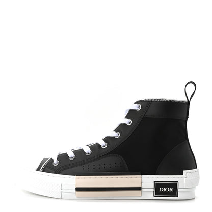 Christian Dior Nylon Calfskin Mens B23 High Top Sneakers 42 Black 1 of 9