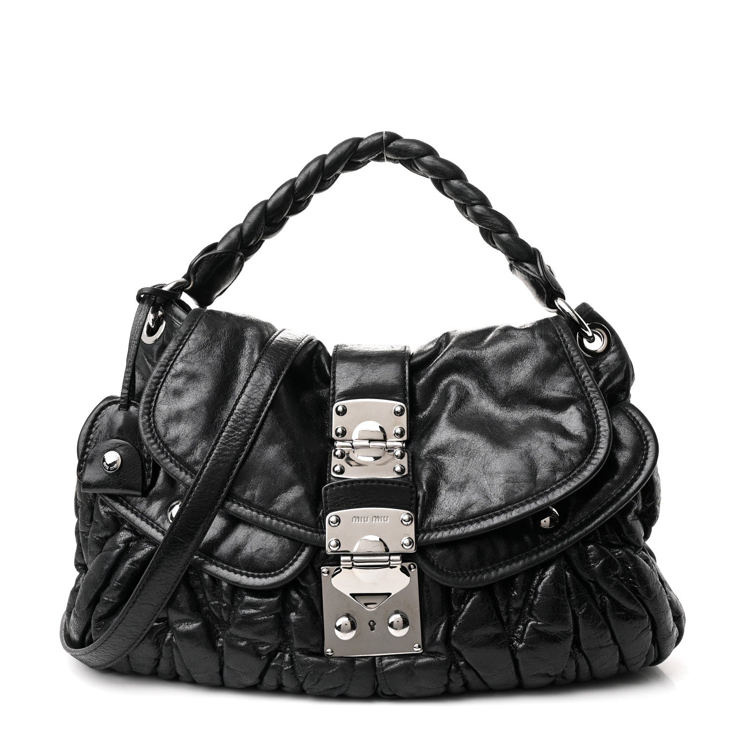 Miu Miu Nappa Matelasse Coffer Hobo Black 1753761 – FASHIONPHILE
