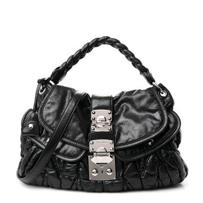Miu Miu Nappa Matelasse Coffer Hobo Black 1 of 10