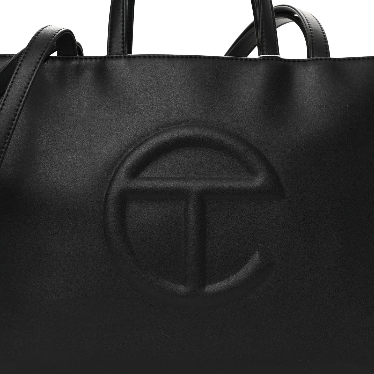 Vegan Leather Medium Shopping Bag Black