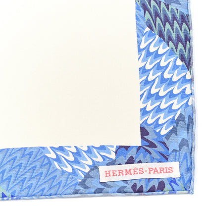 Hermes Silk Robe Du Soir Marble Scarf 90 White Rose Bleu 2 of 3