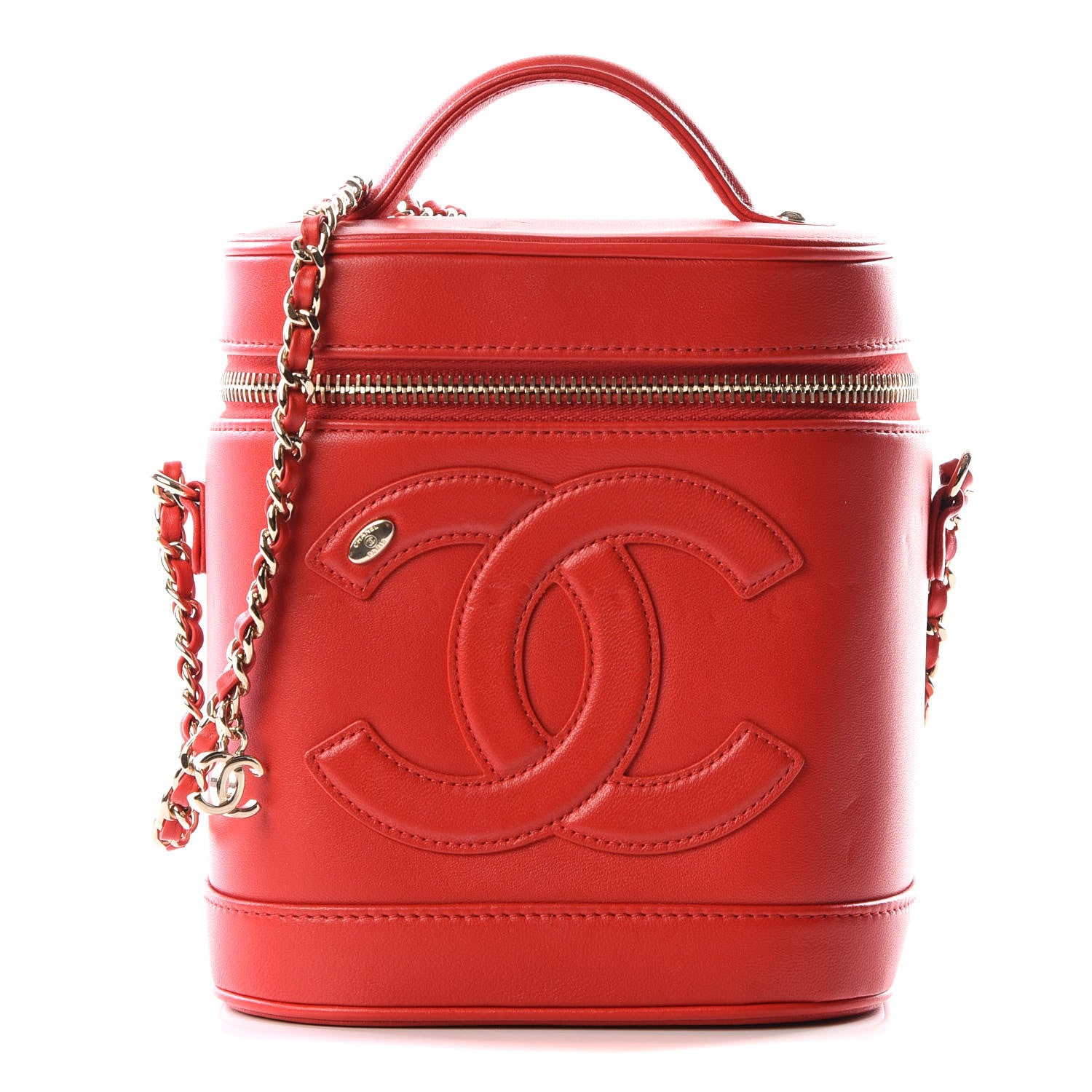 Chanel Lambskin Timeless Vanity Cosmetic Case Red 1 of 13