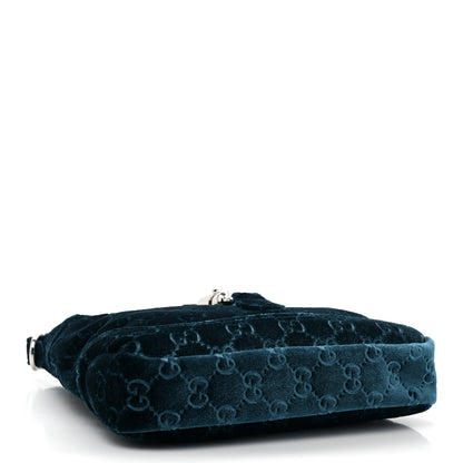 Gucci New Velvet Ashmir GG Monogram Small Jackie 1961 Hobo Velvet Peacock 4 of 9