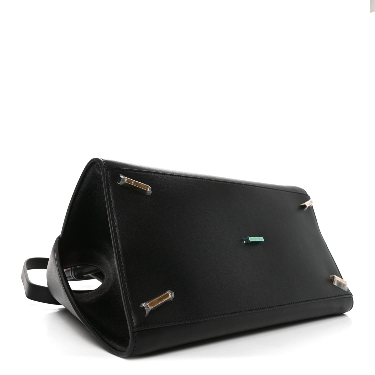 Salvatore Ferragamo Calfskin Small Hug Bag Black Flame Red 7 of 19