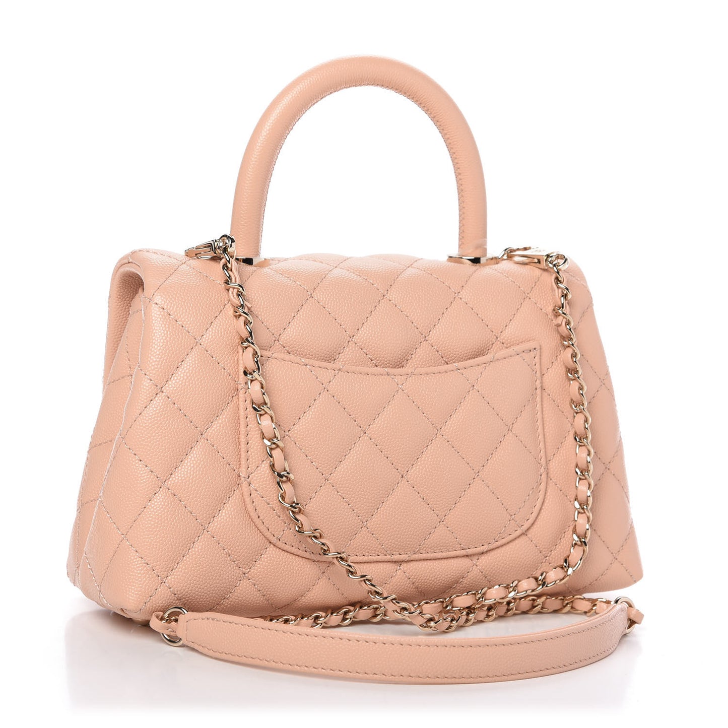 Caviar Quilted Mini Coco Handle Flap Light Pink