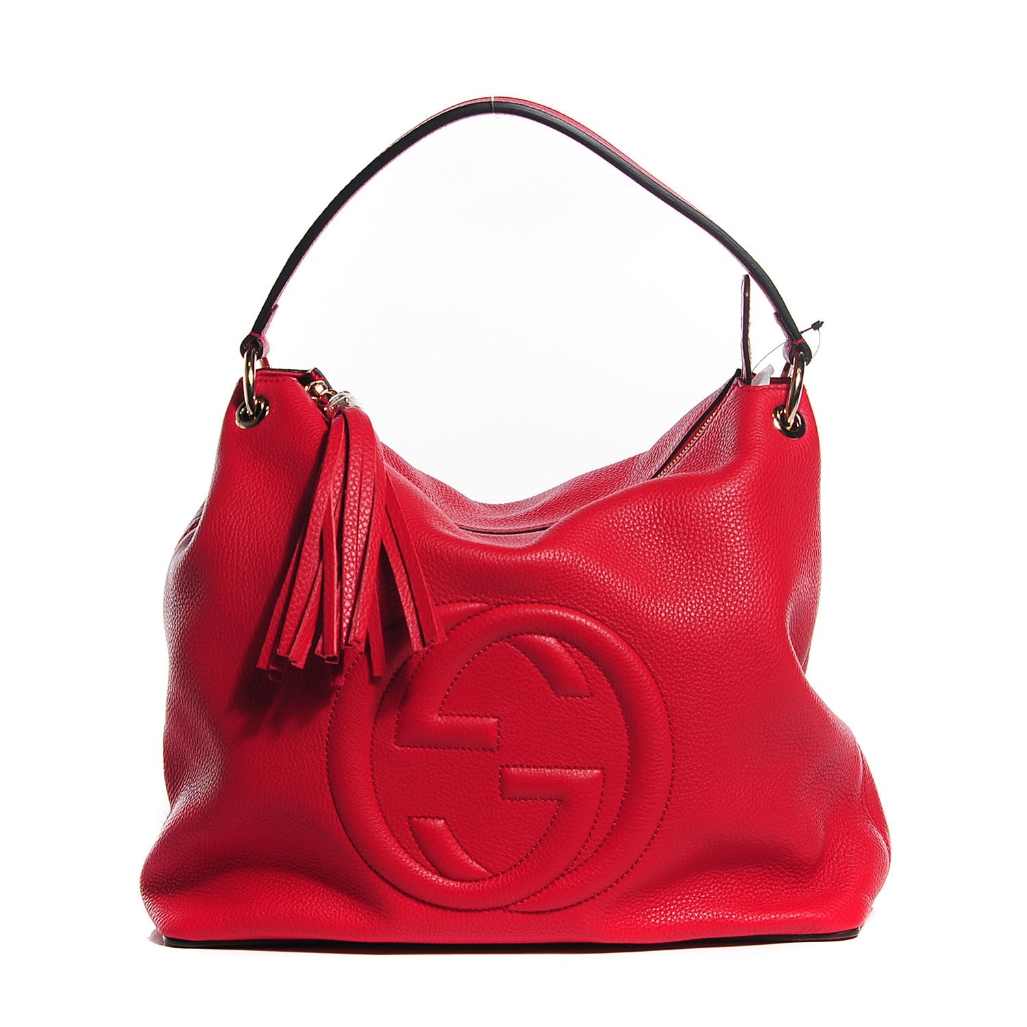 Gucci Pebbled Calfskin Large Soho Hobo Tabasco Red 1 of 7