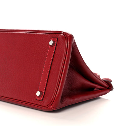 Hermes Taurillon Clemence Birkin 30 Rouge Vif 7 of 39