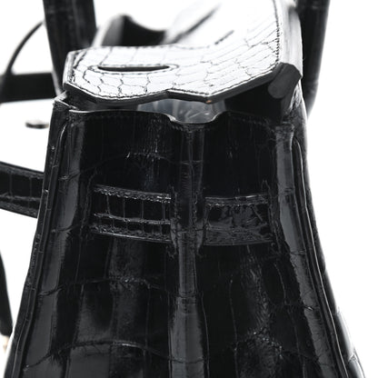 Hermes Shiny Niloticus Crocodile Birkin 30 Black 10 of 35