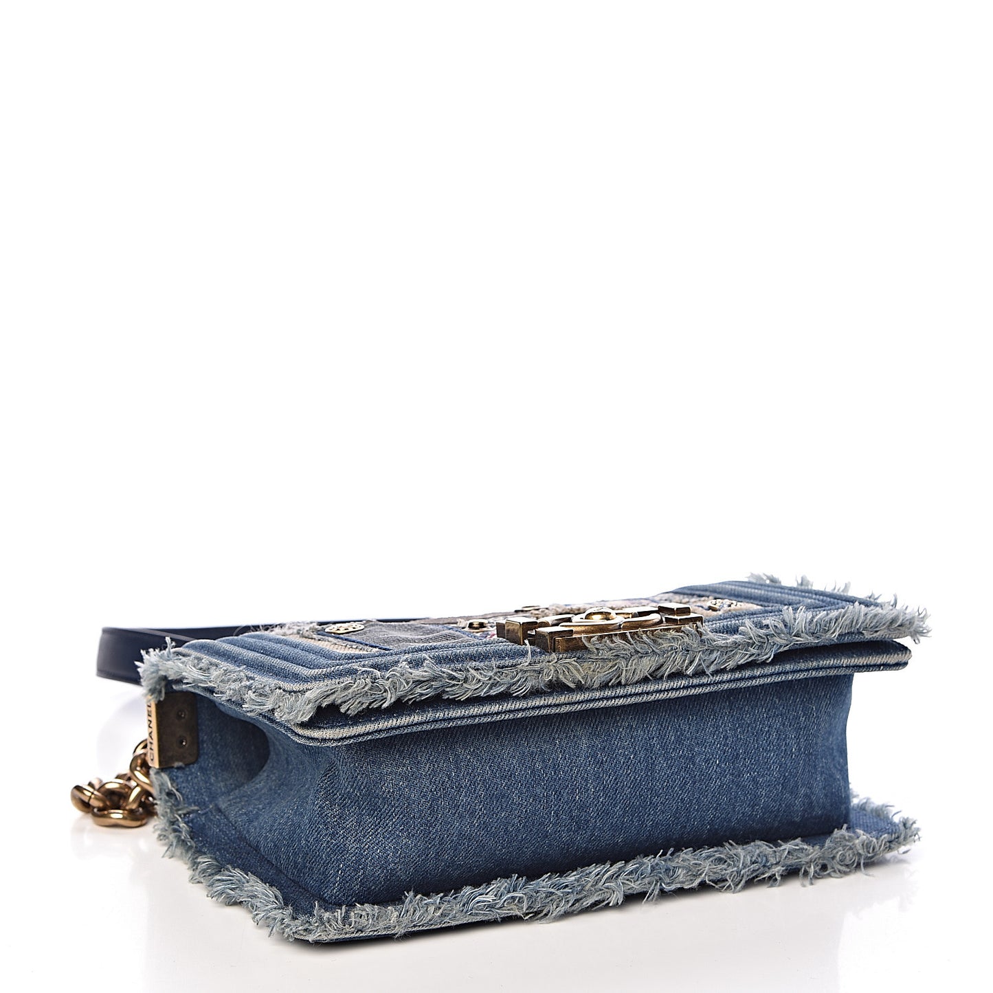 Denim Patchwork Small Boy Flap Blue