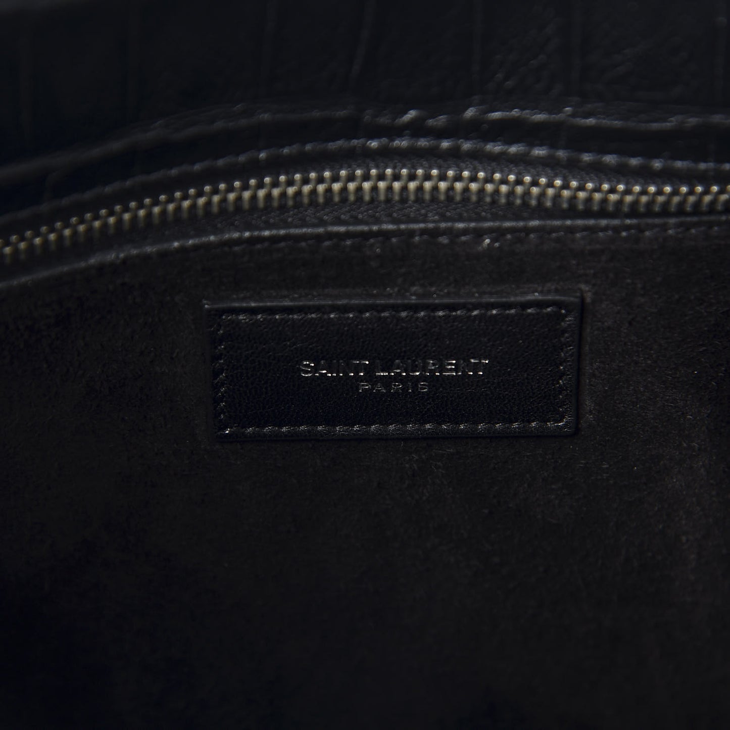 Calfskin Crocodile Embossed Small Sac de Jour Black